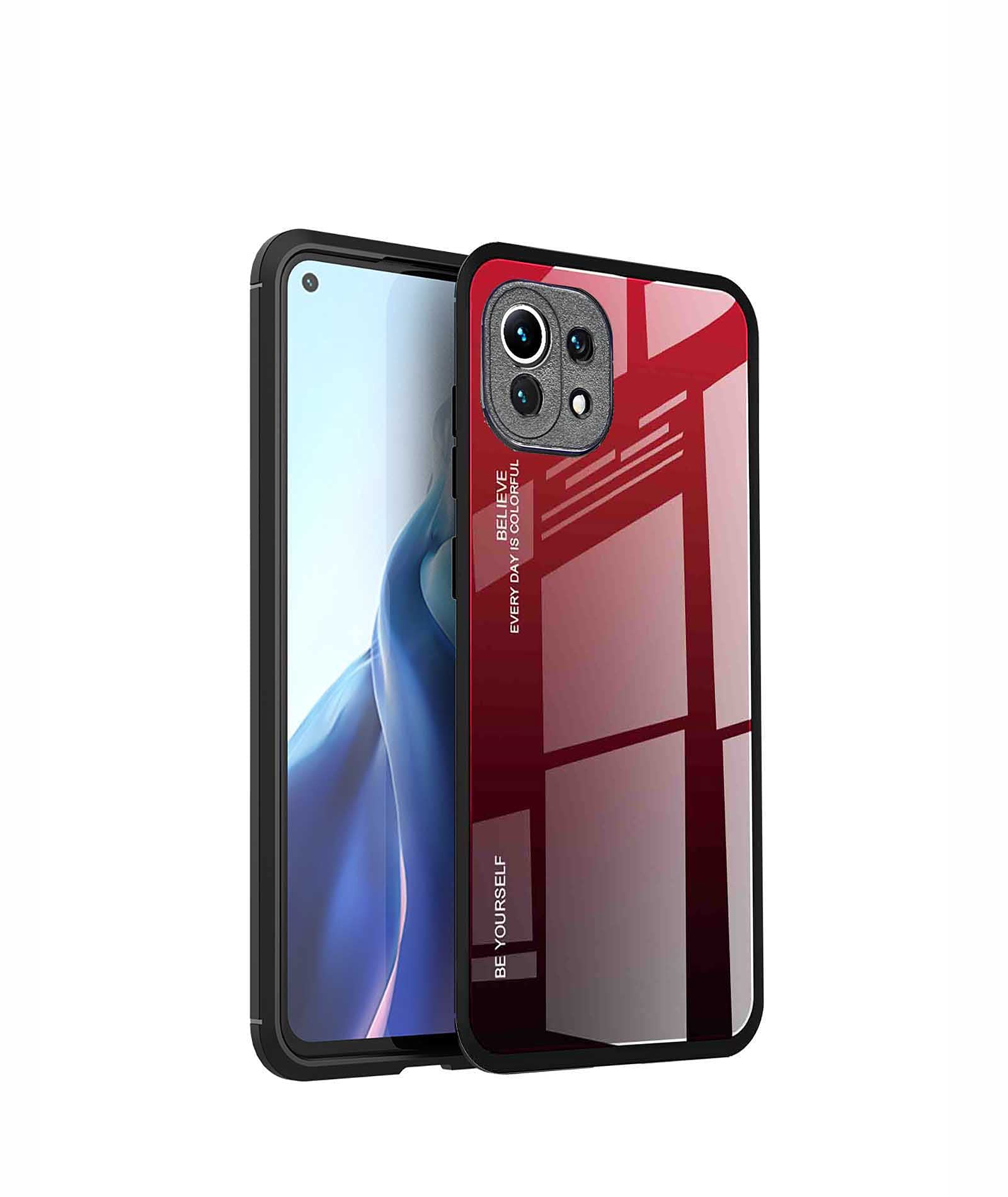 CRAVEN Cover per Xiaomi Mi 13 Lite in Vetro, Protettivo Custodia in Cornice in Silicone TPU + Back in Vetro Temperato, Shock Absorption Ultra Sottile Case - 5