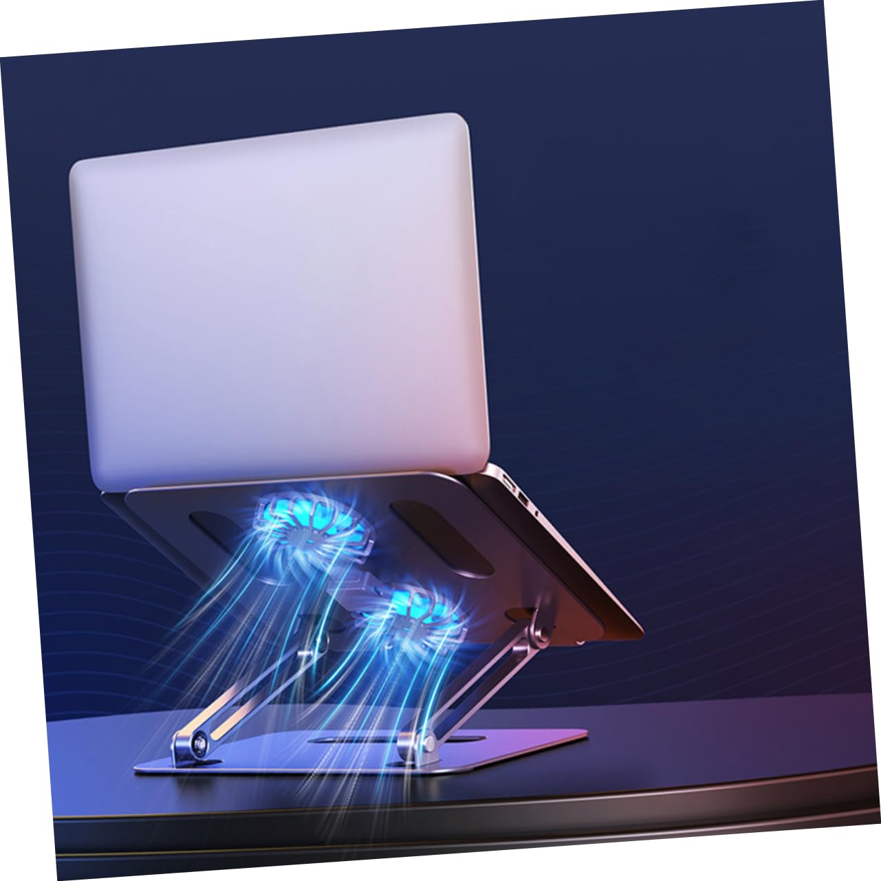 NUOBESTY Laptop-luftkühler Mit Großem Doppelturbinenantrieb Hoher Luftleistung Belüfteter Notebook-unterlage Höhenverstellbarem Rack Kompatibel Mit Laptops Und Tablets