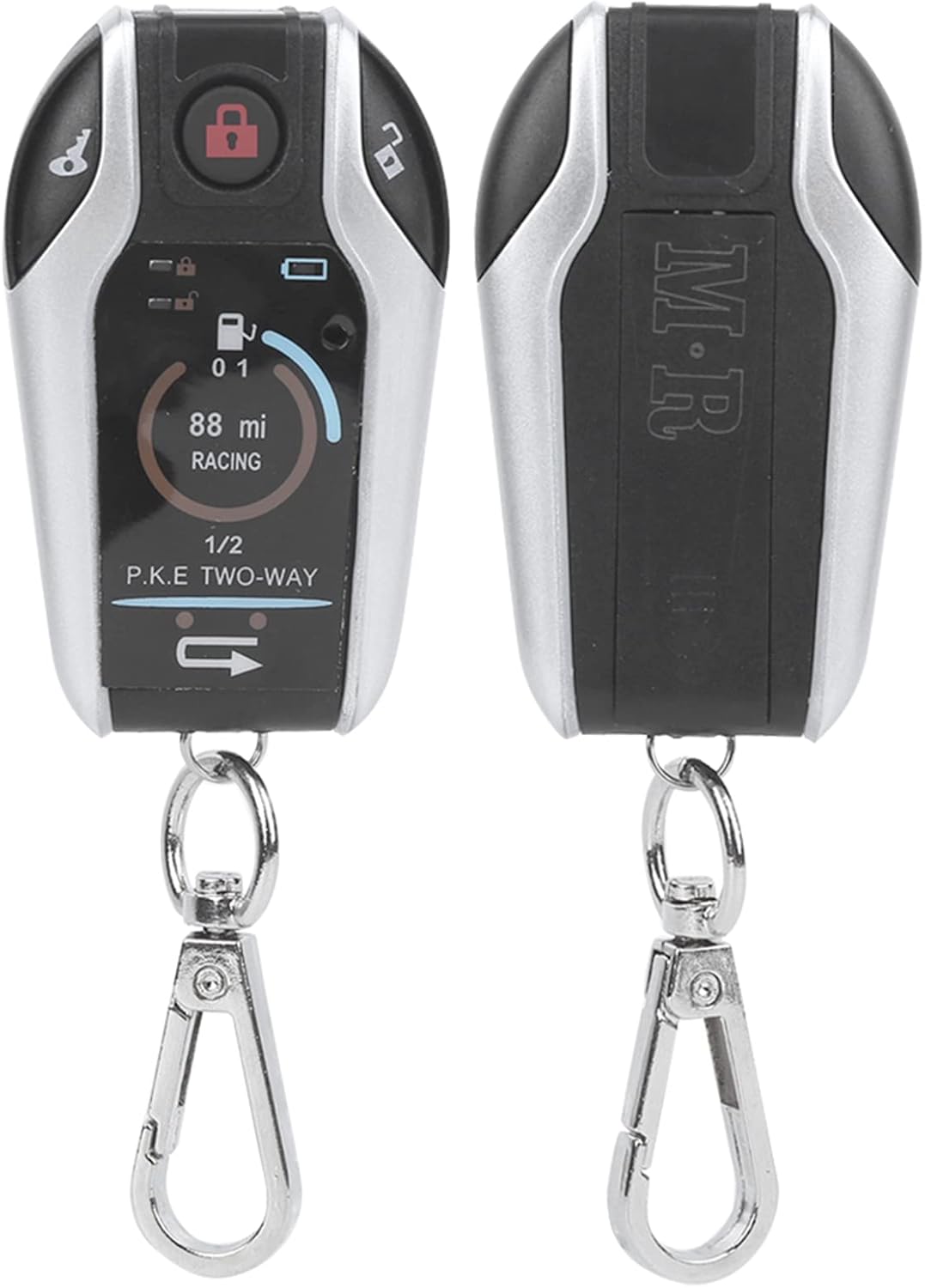 Qiilu 2 Way Motorcycle Alarm Remote Engine Start and Shut Off, Ultra Long Distance, Burglar Vibration Security Alarm, Universal Fit, 12V, 2 Keys, 6 Pack