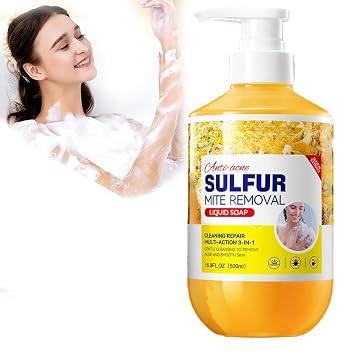Generic Purifying Sulfur Body Wash Cleanser Purify, Clarify, and Refresh-Deep Cleansing for a Clear & Moisturizes Skin,Enjoy a Soothing Shower Experience,Gentle Sulfur Soap, Fragrance-Free 1 Pc