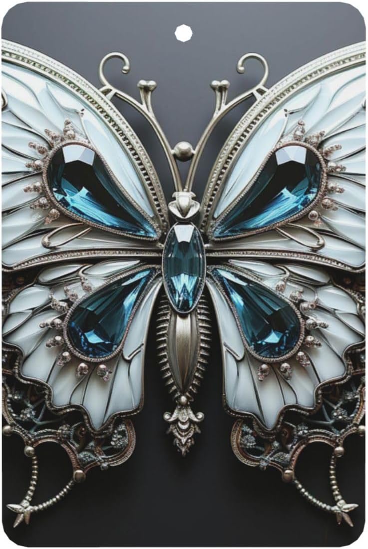 Car Air Freshener 24 PCS Rhinestone Butterfly Hanging Car Air Fresheners Auto Interior Decor Card Freshener Strong Scented Card Lavender Cars Scents for Office Bedroom Close Drawer Rectangle