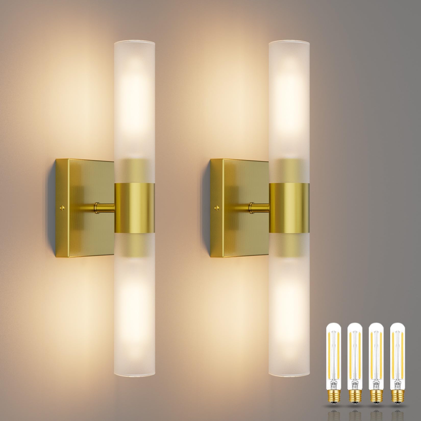 Snapklik.com : Coinmit Gold Wall Sconces Set Of Two,Modern Bathroom ...