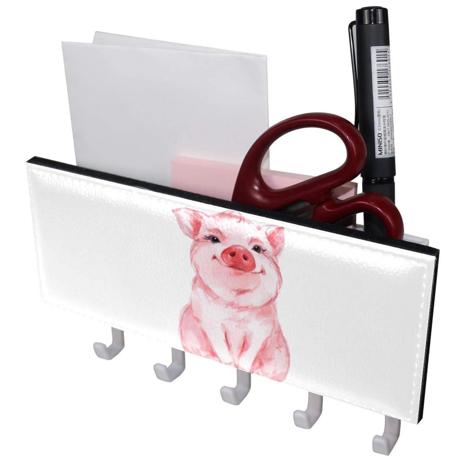 Porte-clés Mural En Forme De Cochon - Organisateur à Clés Décoratif En Bois