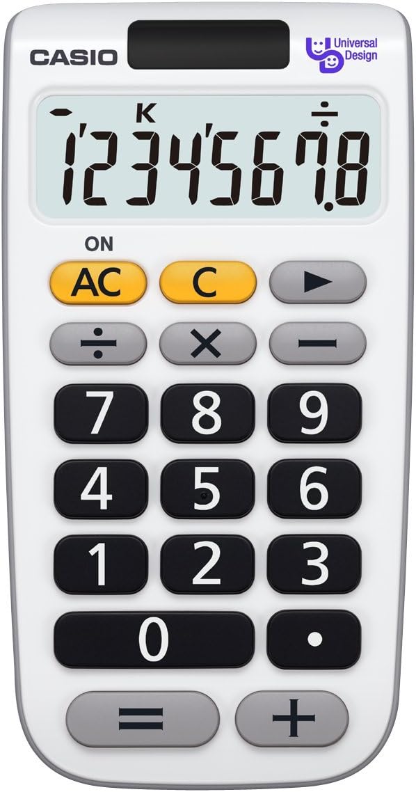 Casio NU8A Pocket Basic Calculator White Calculator Calculators