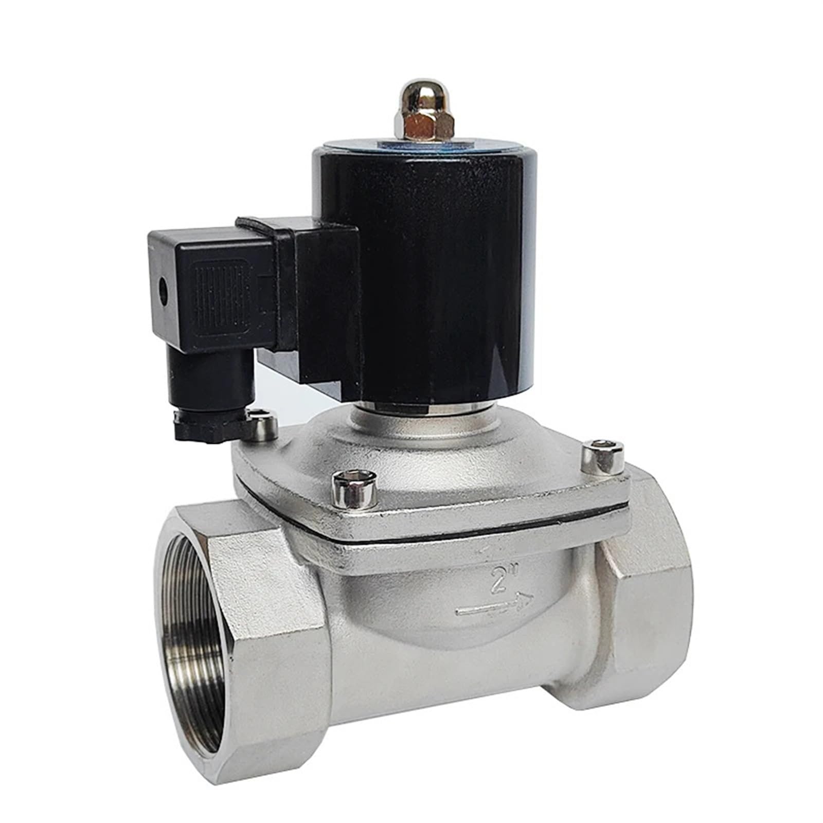 Huuoqiwy 12Vdc-Nbr-Seal 2" Normally Closed Solenoid Valve 24V 12V 220V 110V Ip65 Waterproof Stainless Steel Solenoid Valves(,Npt)