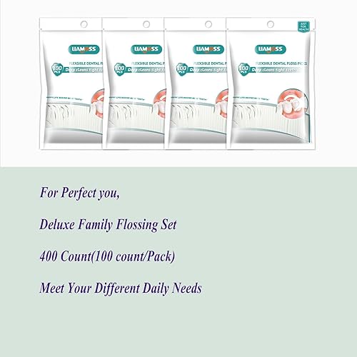 Miniatura 9 de Palillos de hilo dental LIAMOSS Flossers con dispensador de hilo dental, palillos de dientes para adultos sin roturas y sin fragmentos, 120
