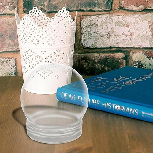 Miniatura 7 de BESTOYARD Paquete de 15 globos de nieve de 3 pulgadas de plástico transparente vacío con tapa de rosca para manualidades, personalización,