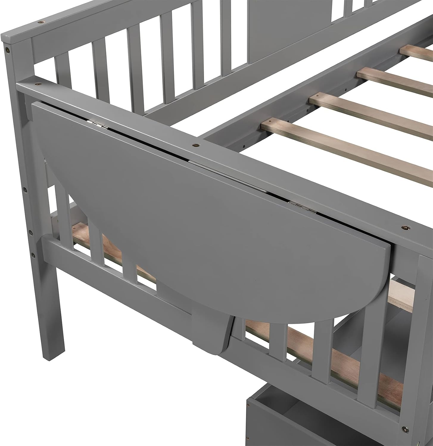 Twin Daybed with Drawers, Wood Daybed Frame for Kids Adults Twin Size Day Bed for Bedroom, Living Room, Gray