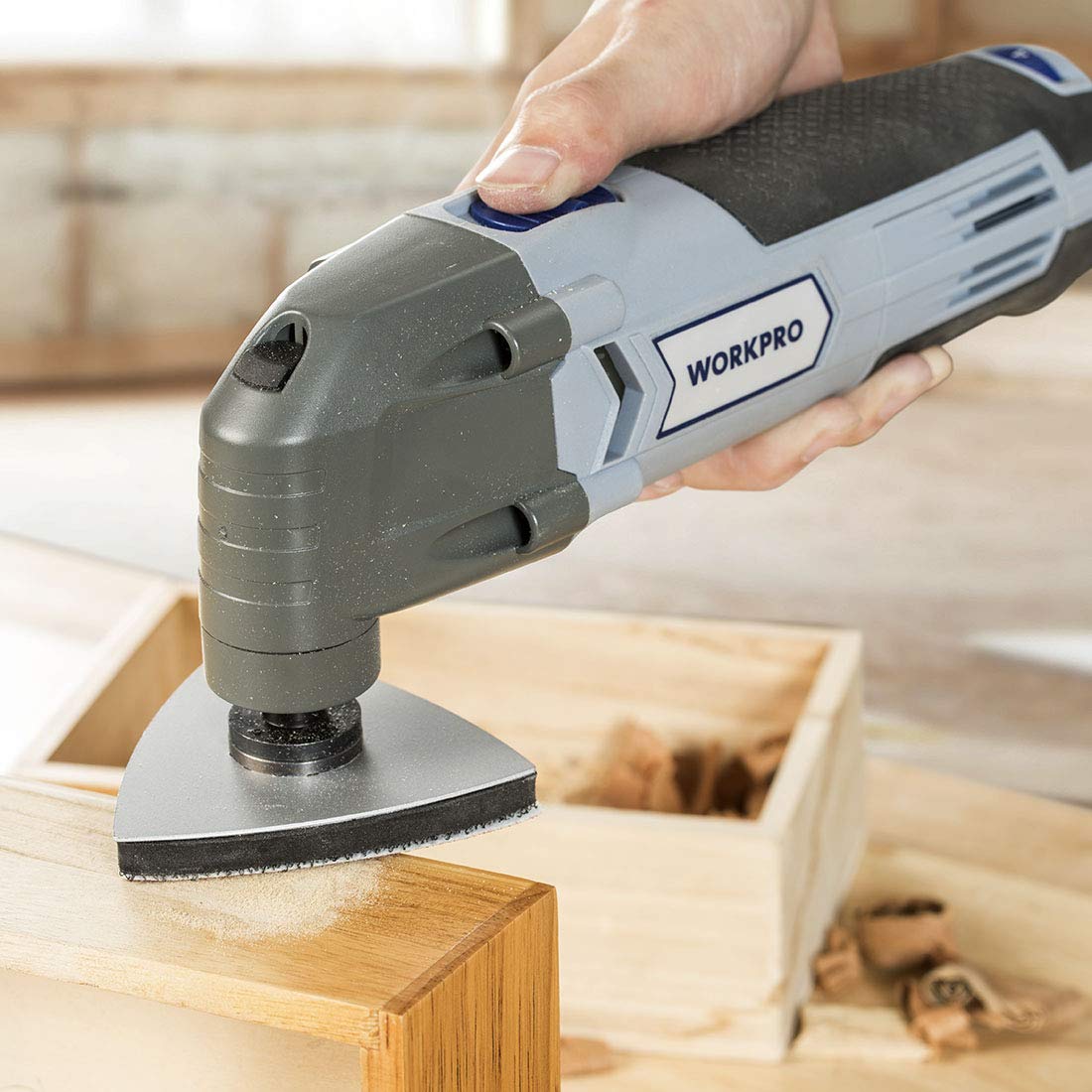 WORKPRO Utensile Multifunzione 300W, Strumento Oscillante, Elettroutensile Multifunzione 6 Velocità Variabile 10000-23000 RPM con 16 Accessori e Borsetta