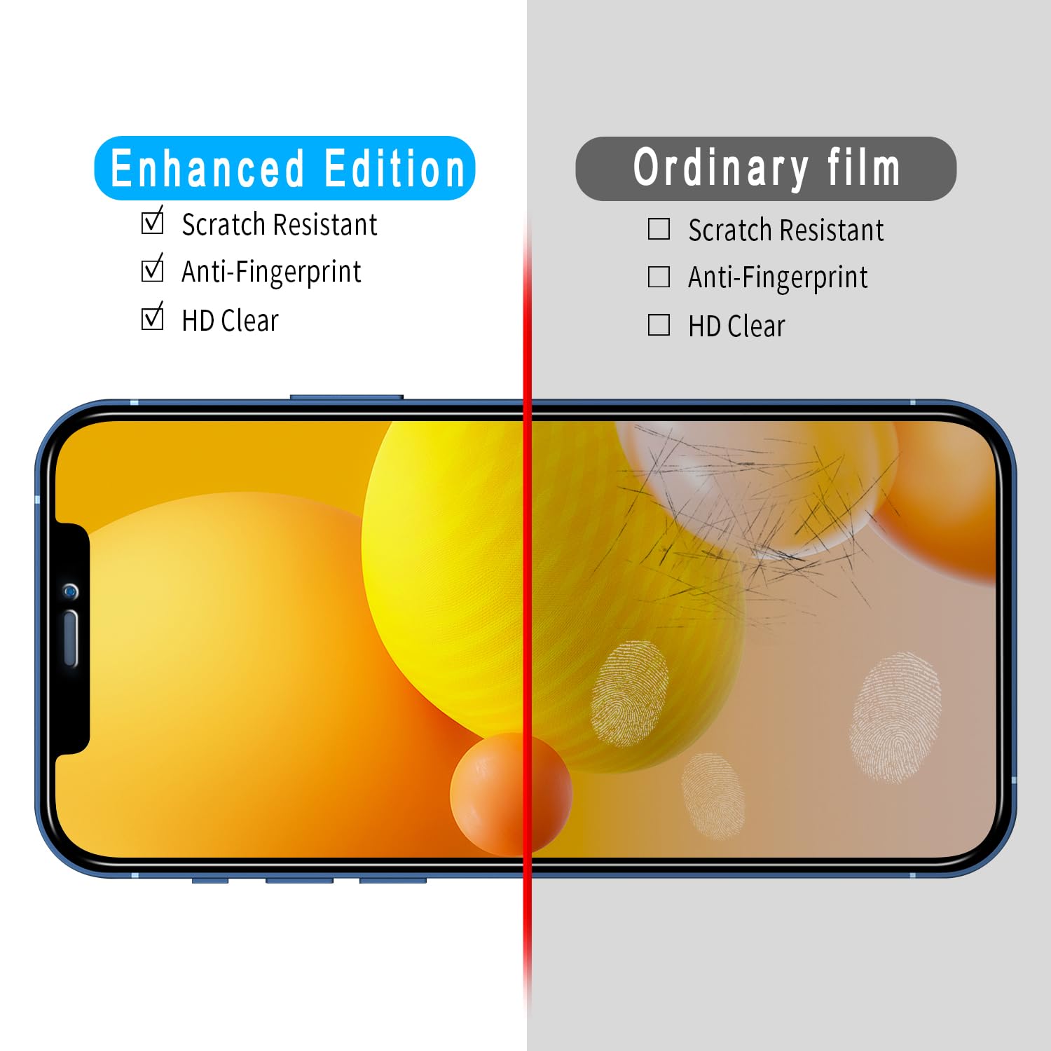 Slanku 3 Pack for iPhone 12, 12 Pro Privacy Screen Protector, 6.1-Inch, Full Coverage, 9H Tempered Glass Film, Anti Spy - Image 2