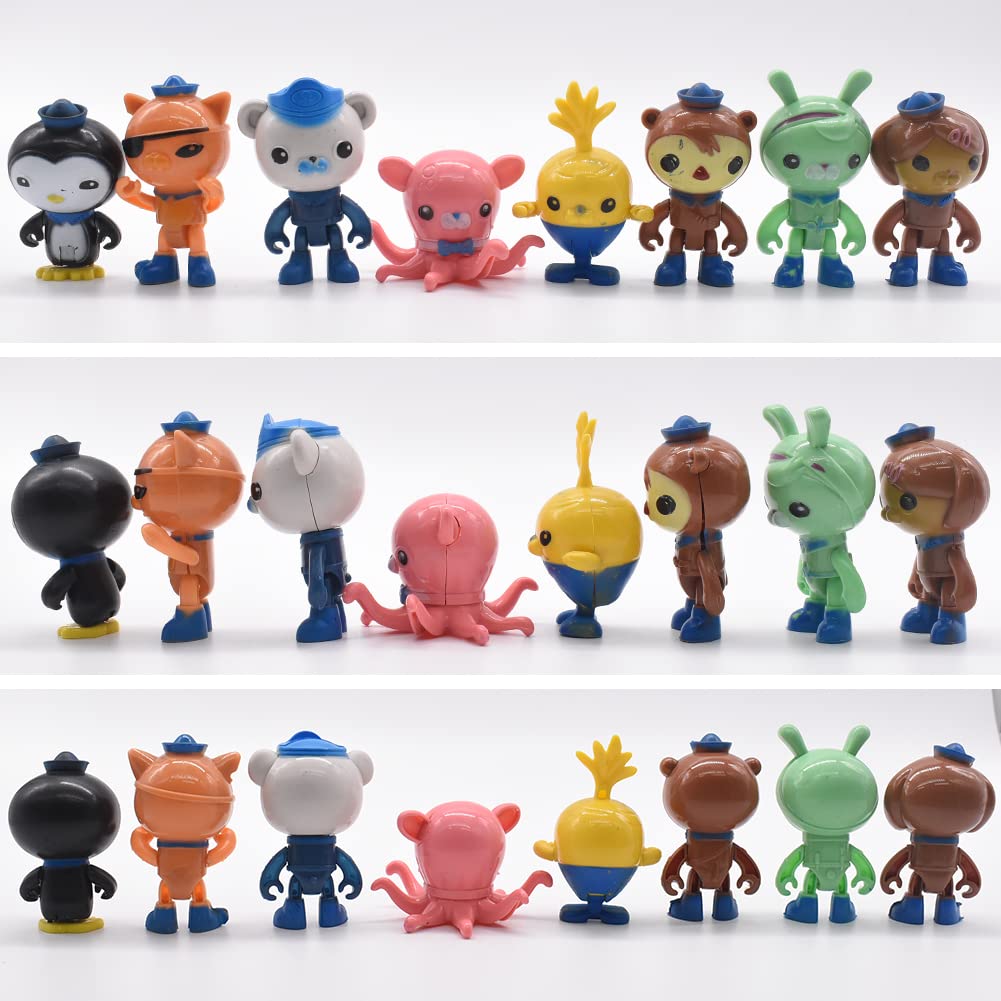 Figurines Octonauts - Set De 8 Miniatures Pour Décoration Gâteau, Anniversaire, Collection (5-8 Cm, PVC)