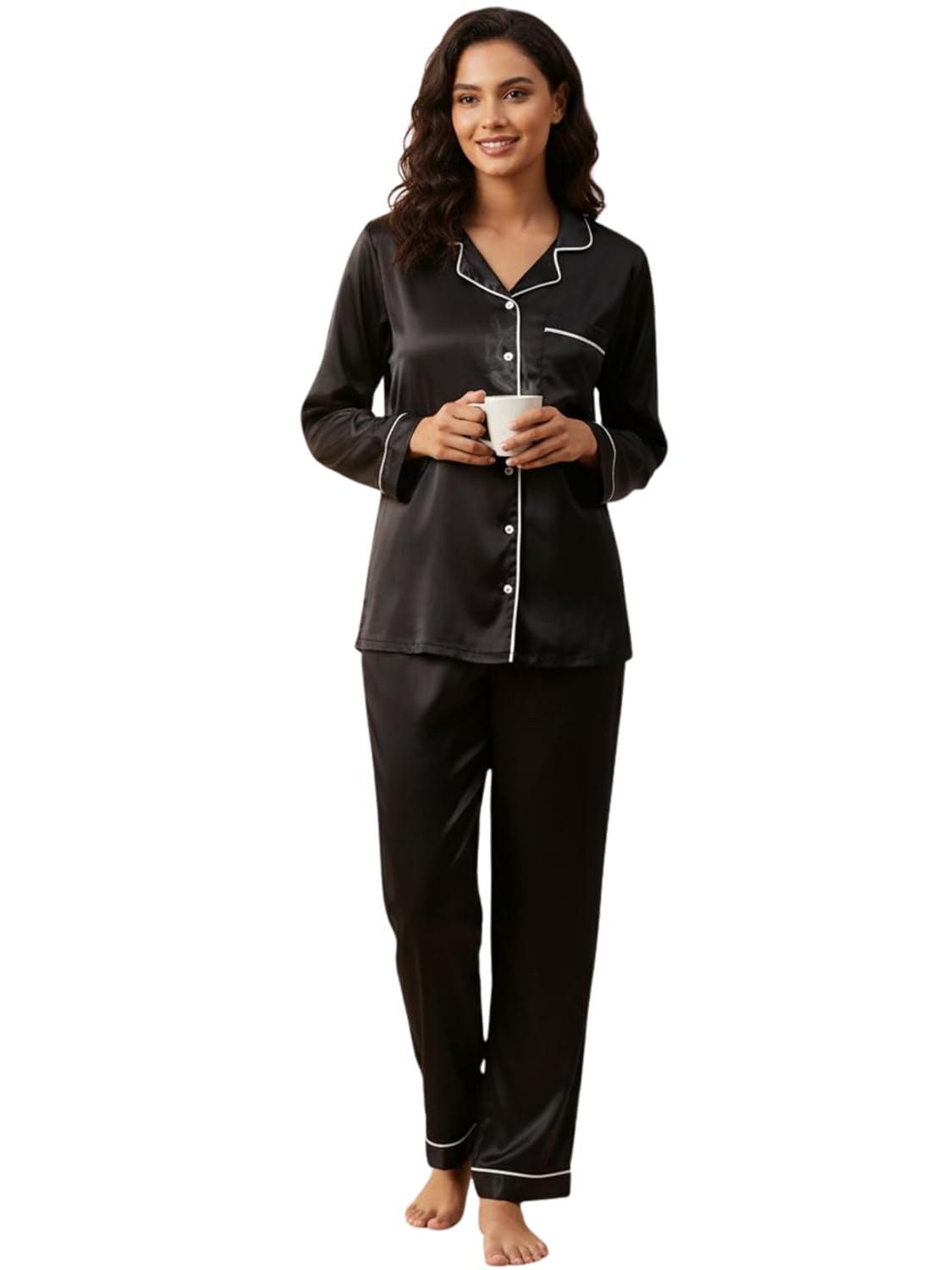 STORIES OF BANNO’S SWAGGER Women Satin Solid Night Suit Set | Premium Soft Satin Nightwear Pajama Set | Stylish Comfortable Sleepwear for Ladies | Elegant Lounge Wear Night Dress STORIES OF BANNO’S SWAGGER Women Satin Solid Night Suit Set | Premium Soft Satin Nightwear Pajama Set | Stylish Comfortable Sleepwear for Ladies | Elegant Lounge Wear Night Dress