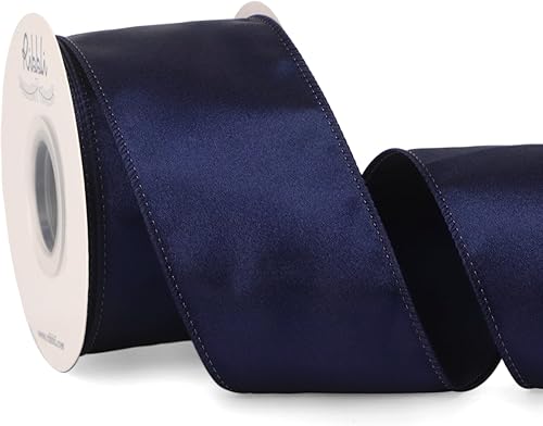 Vista 181 de Ribbli Cinta de satén rosa claro con alambre de 1.5 pulgadas, cinta de Navidad rosa para envolver regalos, coronas, guirnaldas, decoración