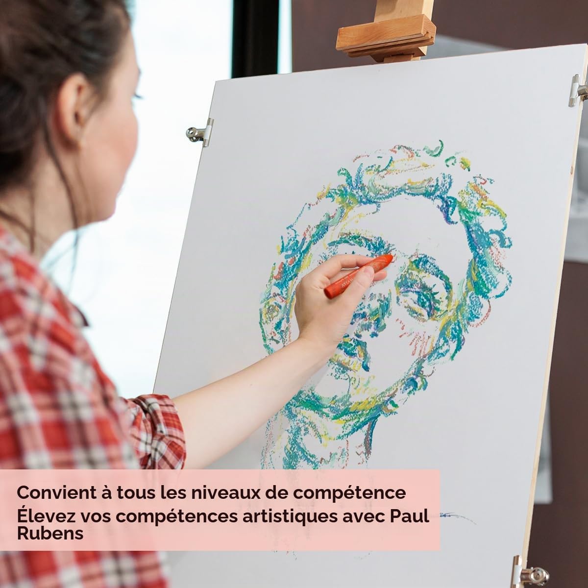 Paul Rubens HaiYa Kit de pastels à l'huile, 72 couleurs vives et crémeuses, 10 feuilles de papier pastels à l'huile, 1 colle de masquage, 1 grattoir et 1 marqueur acrylique noir