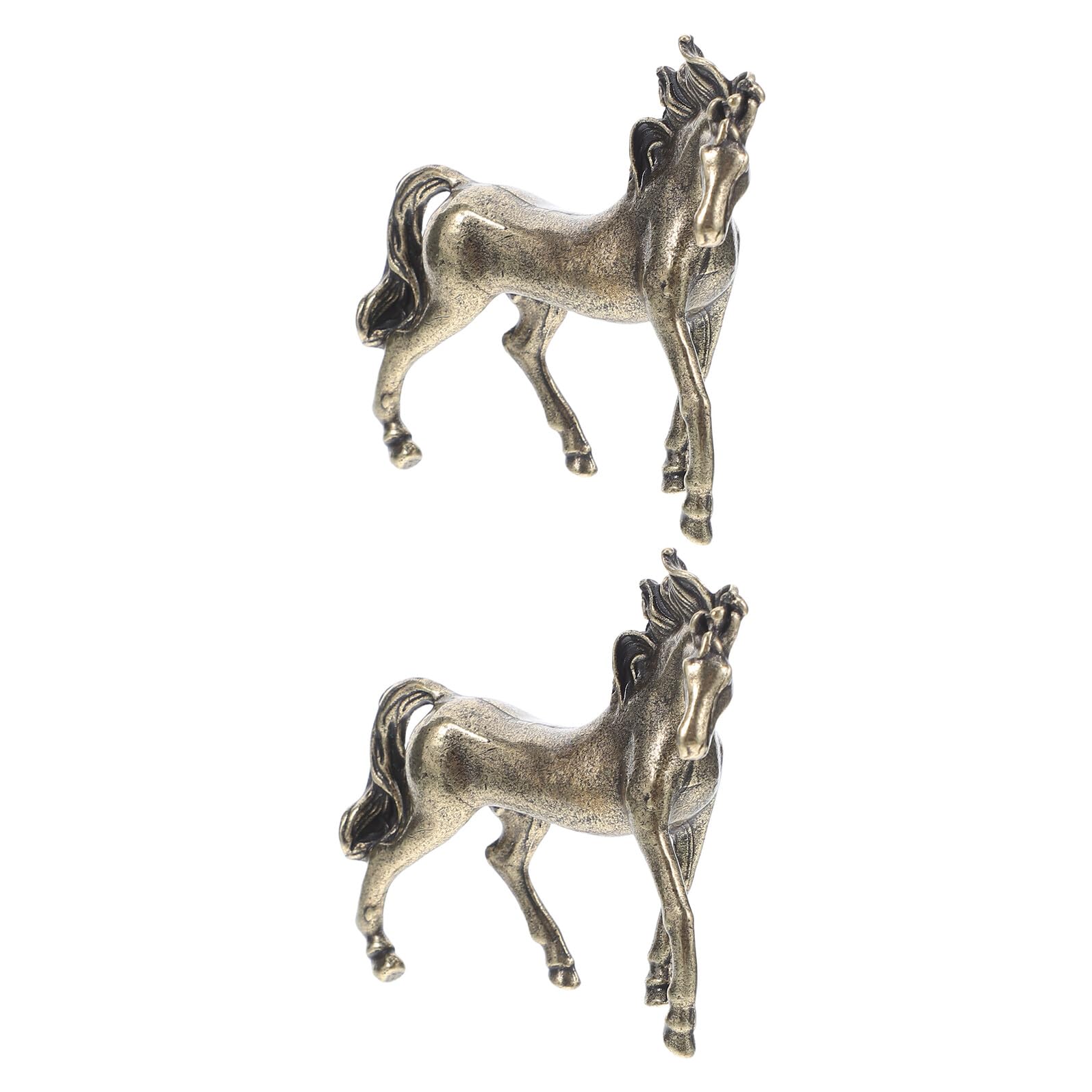 Ornement de Table pour Bureau 2 Chevaux en Métal Déco Salon Rétro - 8