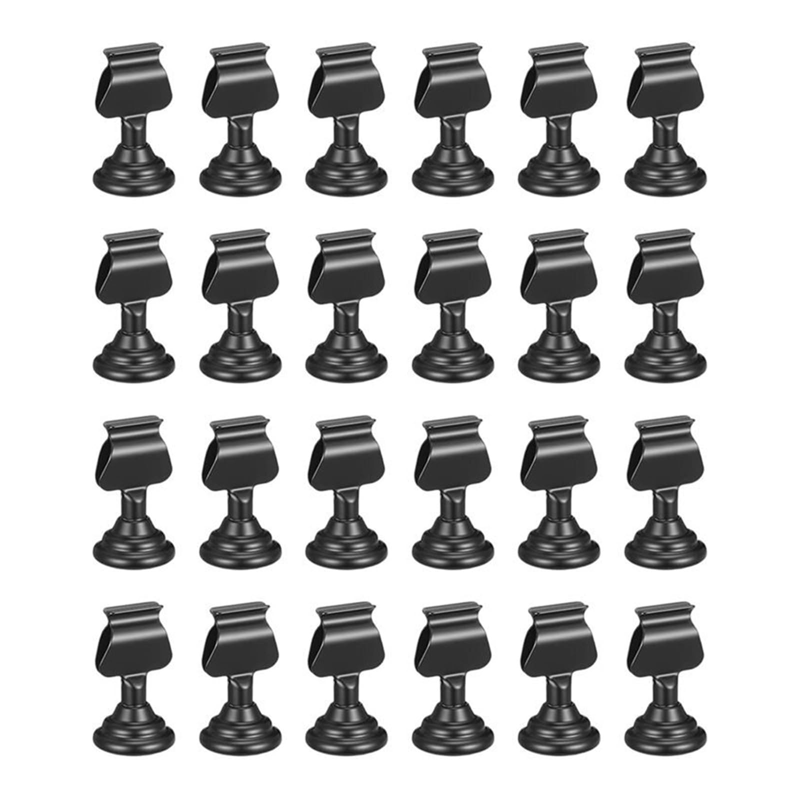 Lujauey Memo Clip Holder 10Pcs Harp Clip Table Sign Stands Metal Number Holders 1.7 Inch Black Mini Place Card Bulk Holder for Wedding Party Office Memo