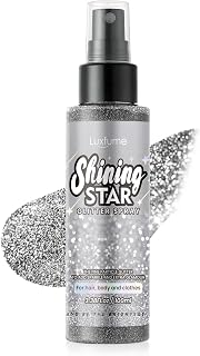 Silver Body Glitter Spray, Nozzles are not Easily clogged | Glitter Spray for Hair and Body, Quick-Drying and Waterproof Glitter Hairspray, Long-Lasting for Stage Makeup, 3.38 oz