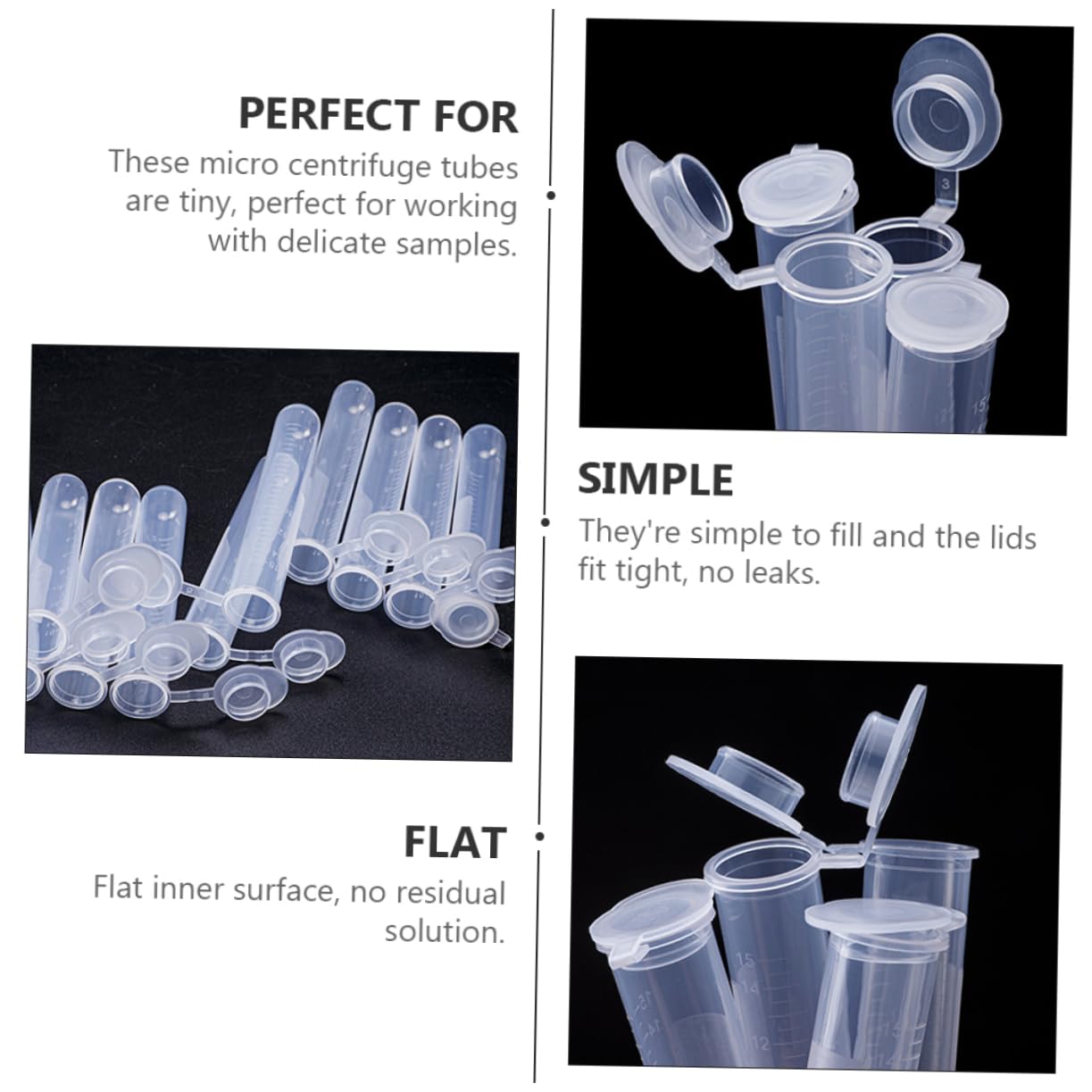 PRETYZOOM 100pcs 15ml Plastic Tube Lid 15mm Diameter Graduated Marks for Scientific Experiments Liquid Samples and Storage