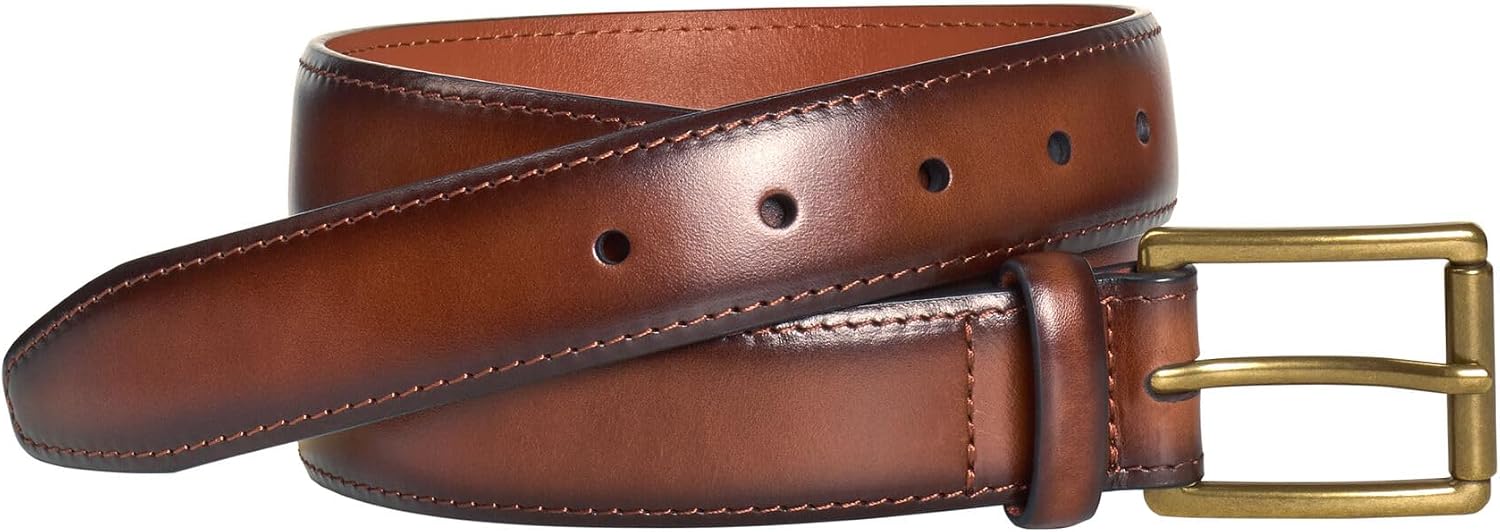 Johnston & Murphy Men's Shadow-Edged Leather Belt