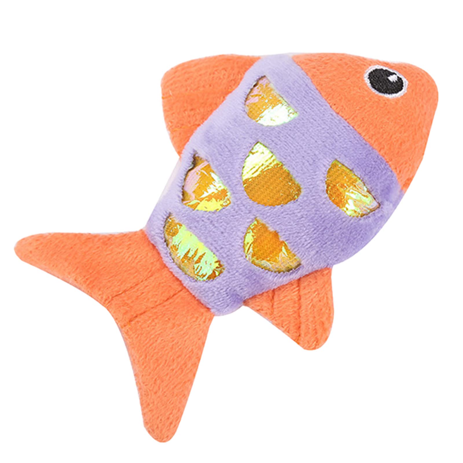 DLOULP Pet Bite-Resistant Teething Chew Toy Keep Kitten Busy for Biting with Rattle Sound Fish Theme