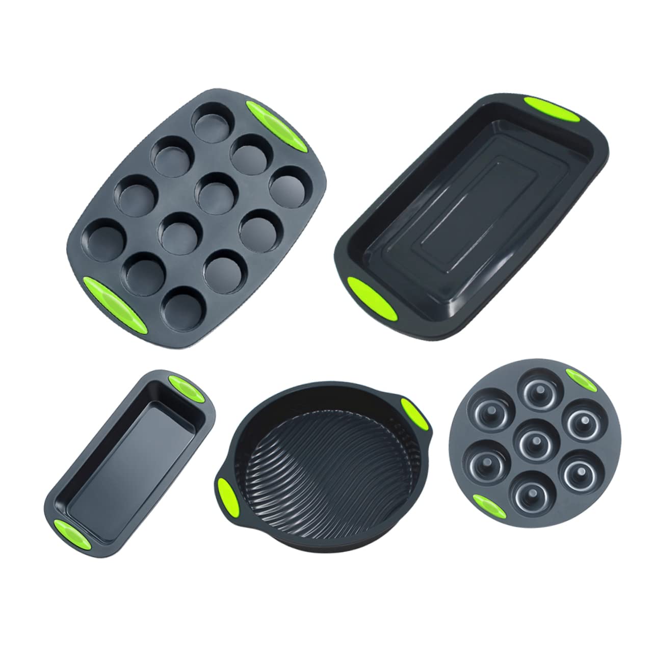 Moules à Gâteau Pratique en Silicone Ensemble de 5 Réutilisables et Flexibles Outil de Pâtisserie Cuisine Cuisson Familiale