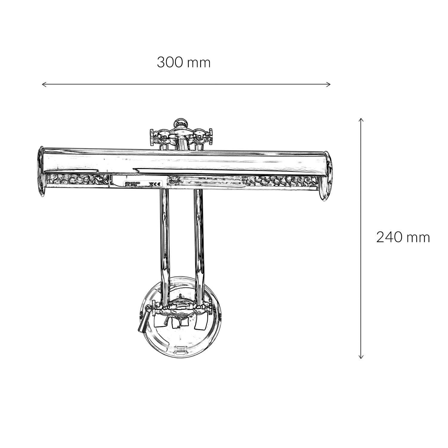 Licht-Erlebnisse Bilderleuchte mit beweglichen Gelenken aus Echt-Messing verchromt B:30cm E14 wechselbar Premium Wohnzimmer Schlafzimmer Flur Bilderlampe Wandlampe
