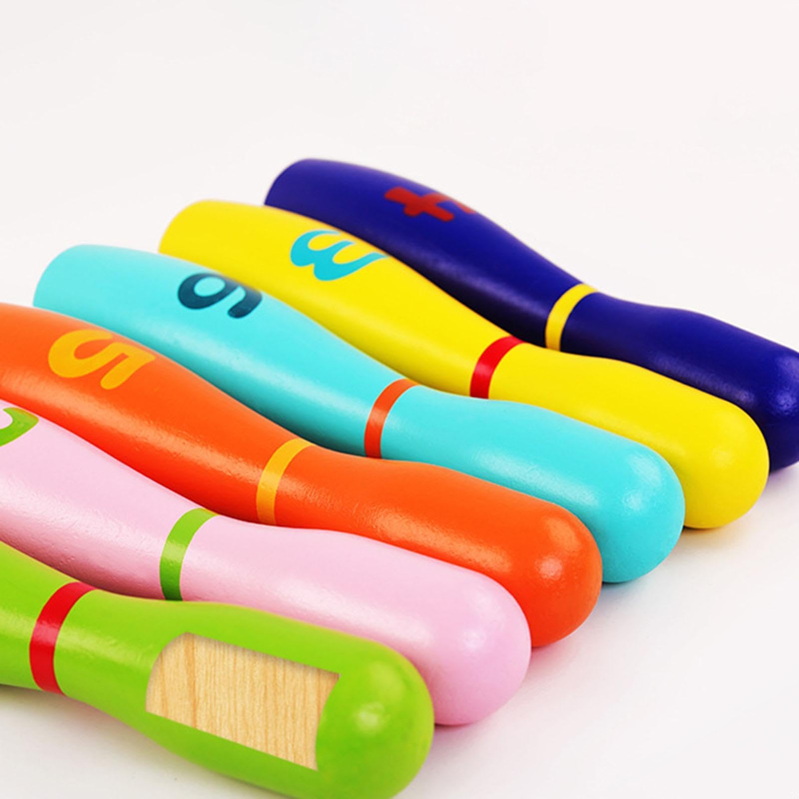 Set da Bowling per Bambini, Set da Bowling in Legno per Lo Sviluppo Precoce, Gioco di attività al Chiuso, Ideale Come Regalo, Giocattolo per La Casa