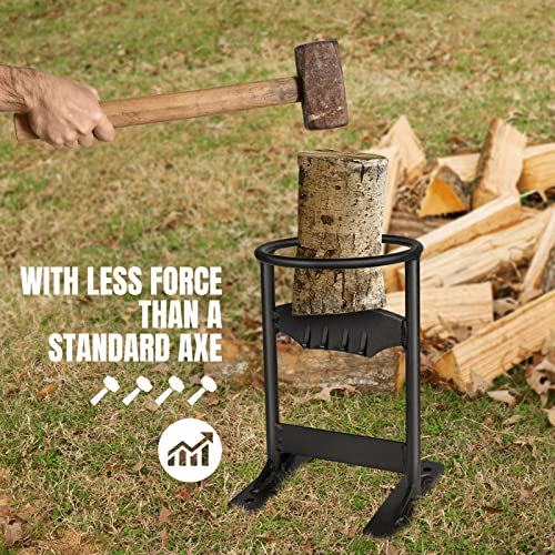 Amoist Kindling Splitter for Wood, Cast Iron Wood Splitter Hand Cutter Kindling Racker Manual Log Splitter Wedge for Campsite & Home (Small Cracker)