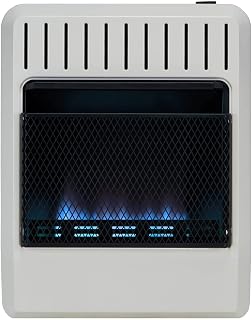 Avenger Dual Fuel Ventless Blue Flame Gas Space Heater - 20,000 BTU, T-Stat Control - Model# FDT20BFA-R (Renewed)