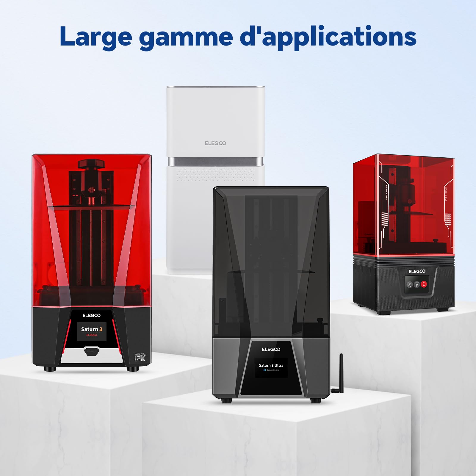 ELEGOO Mars Mate Purificateur d'air avec filtre à charbon actif adapté aux imprimantes 3D LCD Saturn 3 Ultra Mars 4 Ultra Taille de 210 mm x 247 mm x 410 mm