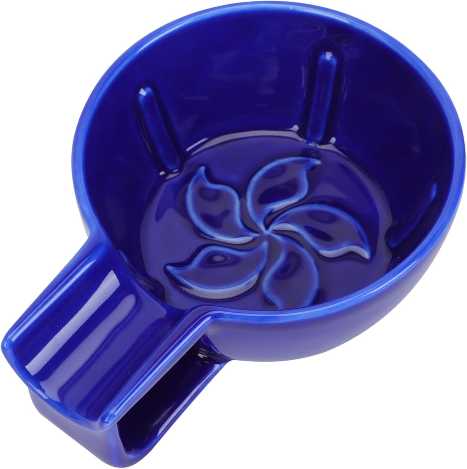 Ceramic Shaving Bowl for Men Durable Large Capacity Foaming Container with Rounded Edges Practical Home and Salon Accessory Safe Thick Material Elegant Blue Design