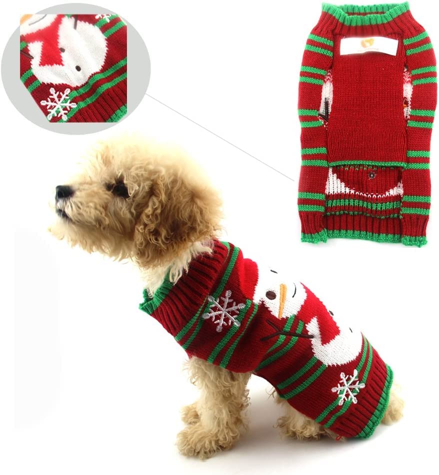 HOTUMN-Dog-Clothes-Snow-Sweaters-Snowman-Sweaters-Xmas-Dog-Holiday-Sweaters-New-Year-Christmas-Sweater-Pet-Knit-Clothes-for-Small-Medium-Dog-Medium-Snowman HOTUMN Dog Clothes Snow Sweaters Snowman Sweaters Xmas Dog Holiday Sweaters New Year Christmas Sweater Pet Knit Clothes for Small Medium Dog Medium Snowman