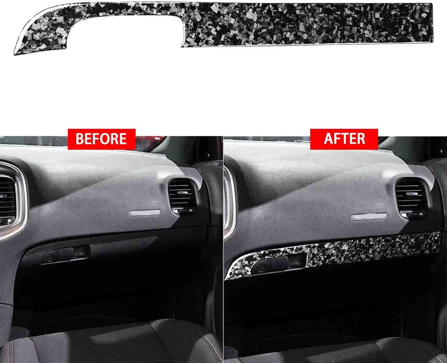 Forged Carbon Fiber Interior Glove Box Panel Cover Trim for Dodge Charger 2011-2022