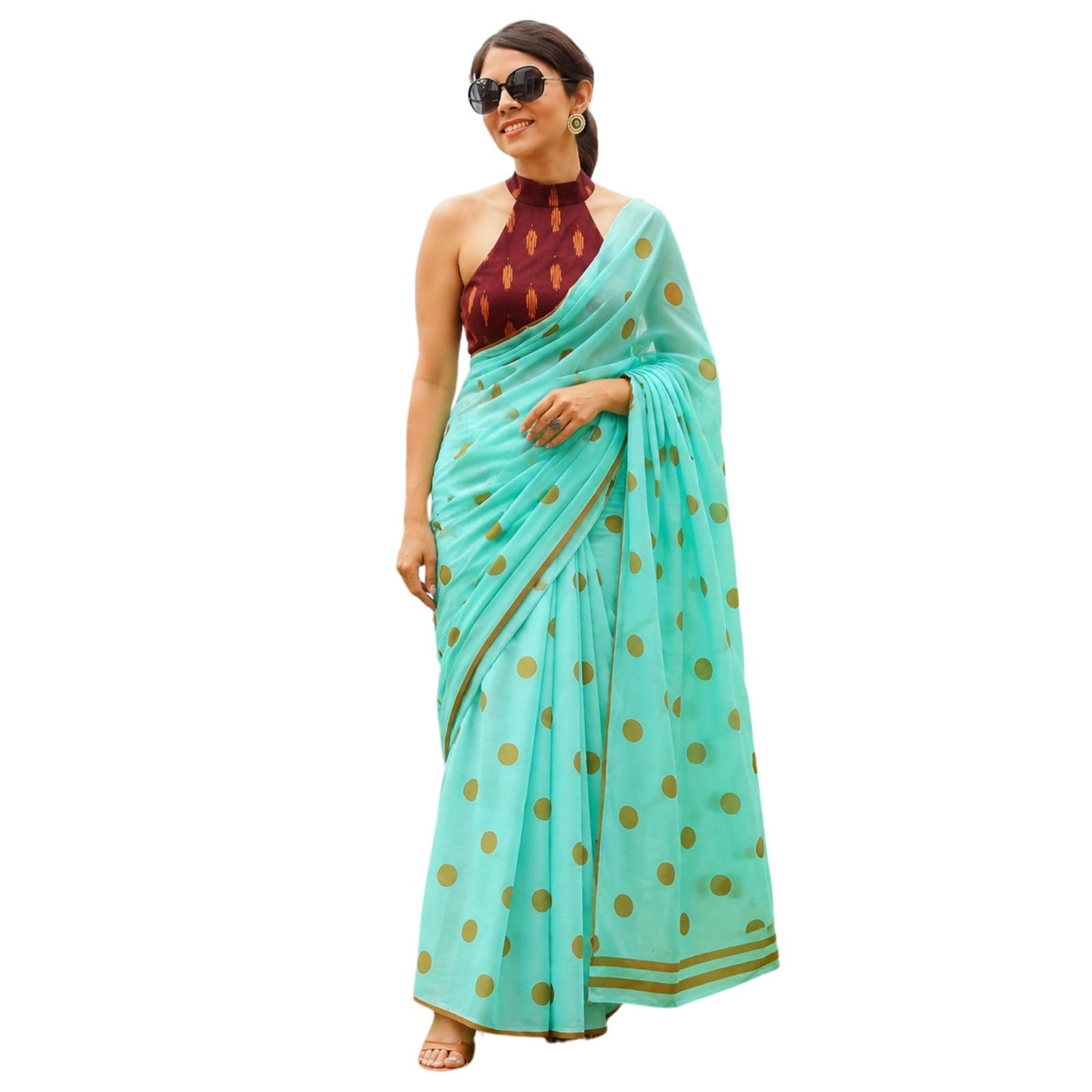 Linen Cotton Digital Print Saree with Blouse Piece | Soft Lightweight Traditional Printed Saree | Saree Length 5.50 Mtr & Blouse Length 0.80 Mtr-picture-16
