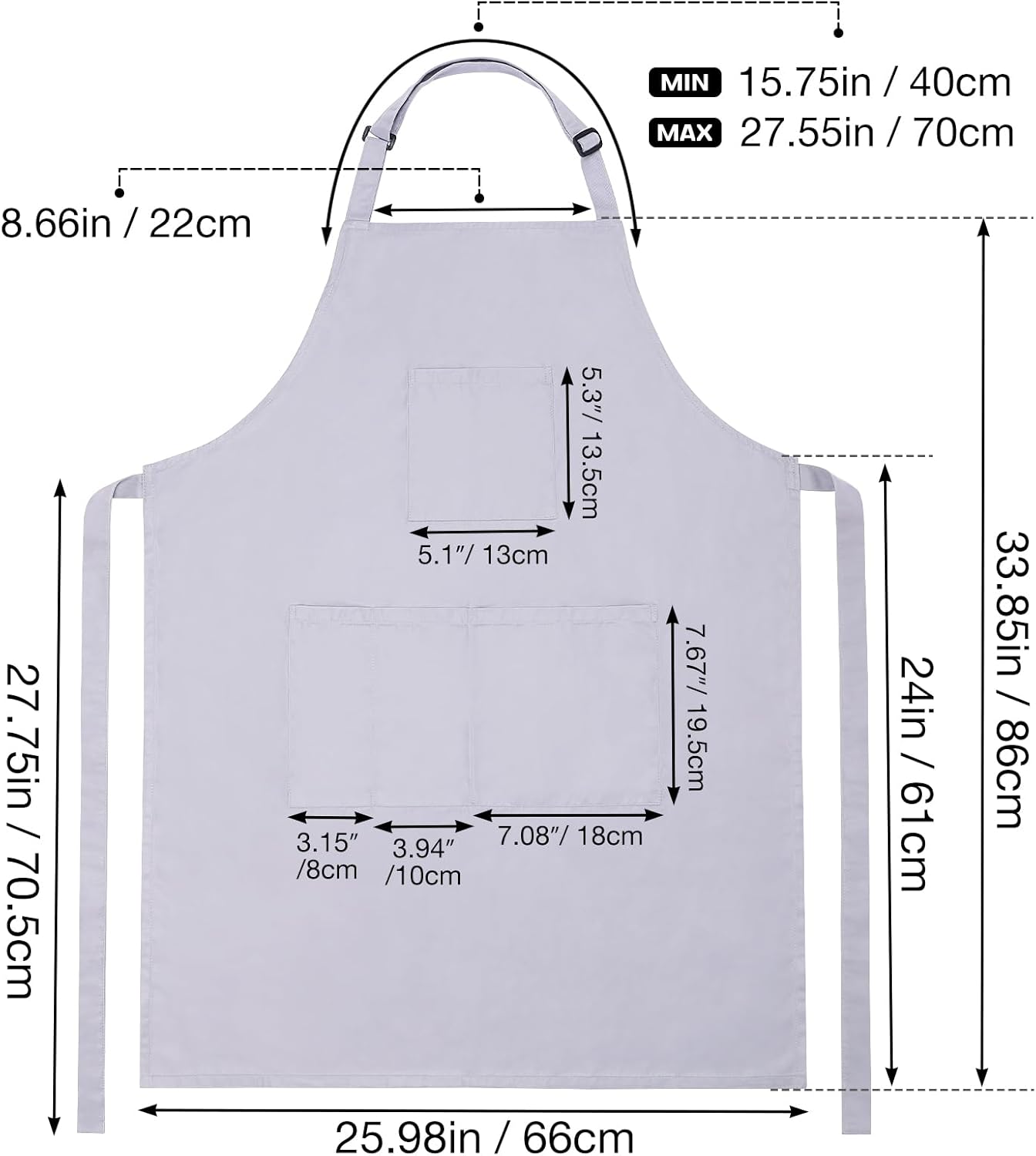 Noverlife Hair Stylist Apron with Large Pockets, Gardening Cooking Aprons Hairdresser Dog Grooming Apron for Kitchen Home - Image 5