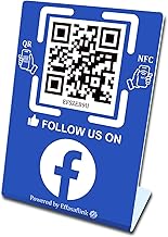 Social Media Stand with NFC & QR Code Sign - Easy and Fast Access to Social Media Page for Customers - Gain More Followers, Simple Setup, No Monthly Fees, For All Businesses, Compatible with Facebook