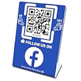 Social Media Stand with NFC & QR Code Sign - Easy and Fast Access to Social Media Page for Customers - Gain More Followers, Simple Setup, No Monthly Fees, For All Businesses, Compatible with Facebook