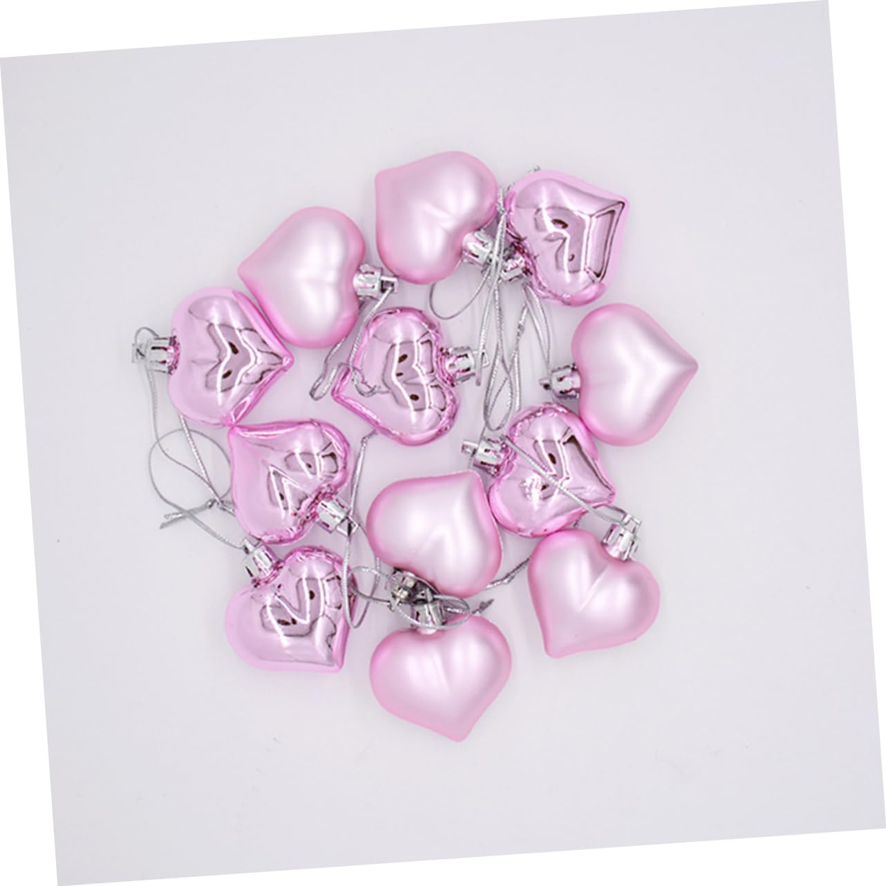 Ciieeo 8 Cajas De Navidad Adornos Colgantes De Corazón para Árbol De Navidad Bola De Navidad para Manualidades DIY Colgante Decorativo Decoraciones para Árboles De Navidad Guirnalda