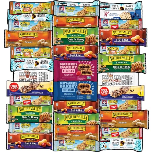 CRAVEBOX Chocolate Granola Bars Variety Pack Bundle Assortment Snack Box - Nutrition Bars Breakfast Bars Healthy Bars for Men Women Boys Girls Kids