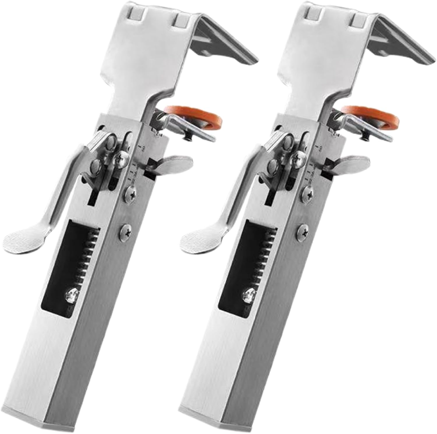 2Pcs Drawer Front Installation Clamps 21 to 50mm Width Drawer Front Clamps Right Angle Stainless Steel Adjustable Fixing Clamp with Press Handle Installation