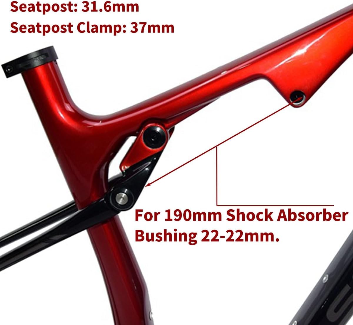 29er Full Suspension Mountain Bike Frame 15/17in Carbon Frame XC Soft Tail Disc Brake Frame 150mm Travel 12 * 148mm Thru-Axle Boost BB92mm(29 * 15in)