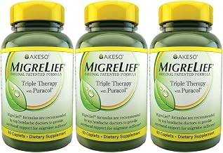 MigreLief Original Formula Triple Therapy with Puracol, 60 Count (Pack of 3)