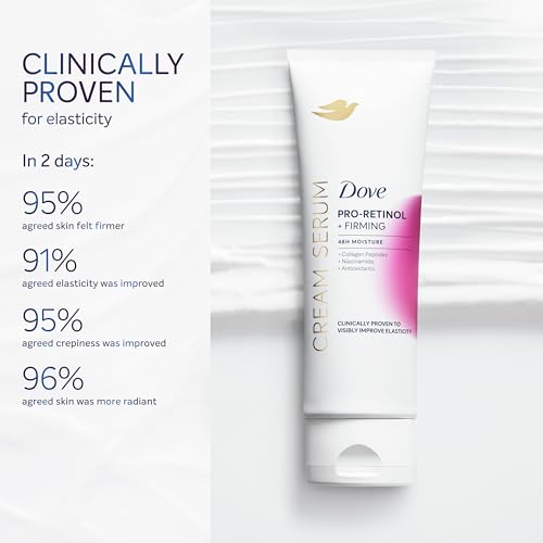 Unilever Dove Cream Serum Pro-Retinol + Firming for Elasticity and Firmness, with Collagen Peptides, Niacinamide and Antioxidants Lotion, 8 oz
