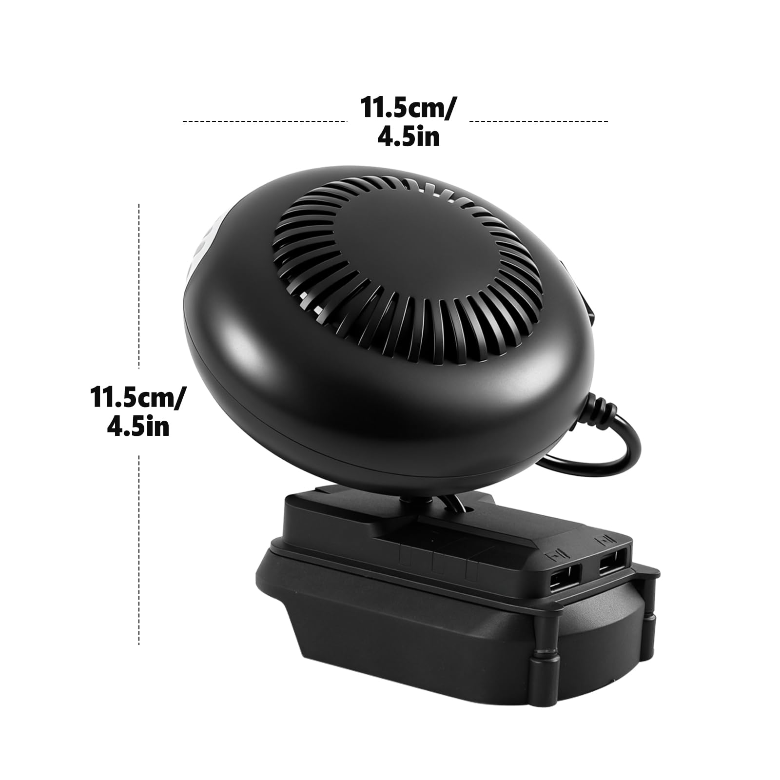 12V Autoheizung Winter Autoentfroster-Set Tragbarer Auto Heizung mit 1500mAh Akku und 2 USB Anschlüssen für PKW, SUV, LKW, 2 Temperaturstufen (mit 2 Akku)