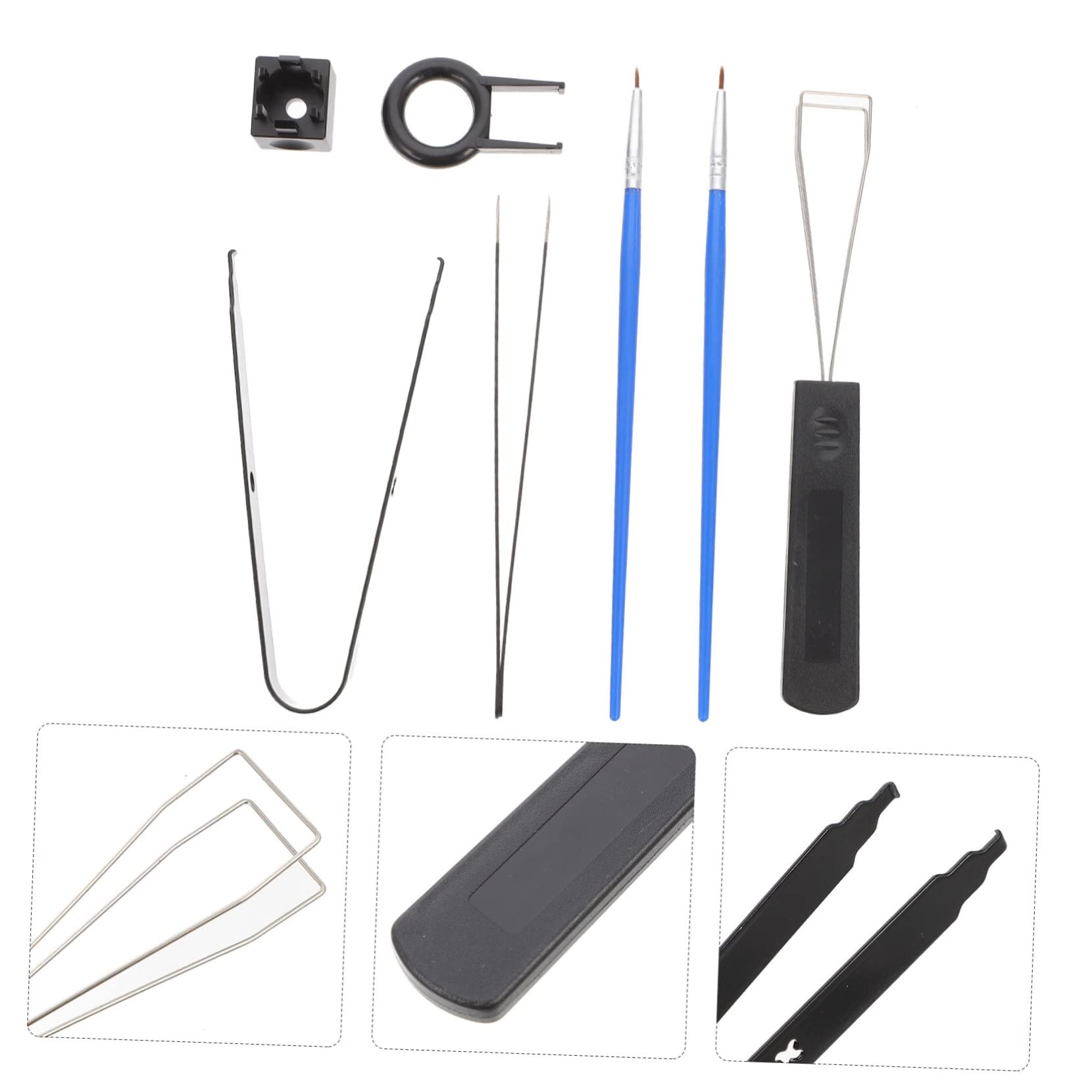 PartyKindom 3sets Strumenti Per Pulizia e Manutenzione Tastiera Meccanica Kit Completo Con Estrattore Spazzola e Pinzette Per Accessori Tastiere Per Appassionati Di Tastiere e