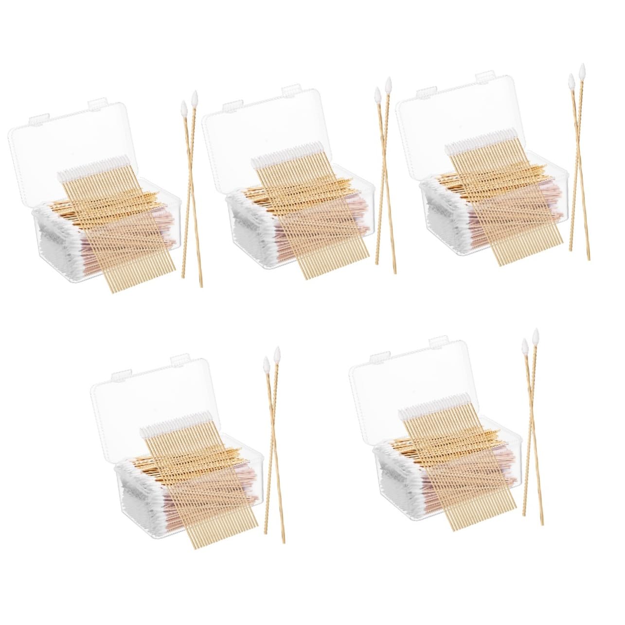 BESTYASH 5 Series Hisopos Para Limpiar Cera De Oídos Eliminación Palos Limpiador Individualmente Torunda Limpieza Aplicadores Baño Hola Clavo Khaki Algodón 500 Piezas X 5