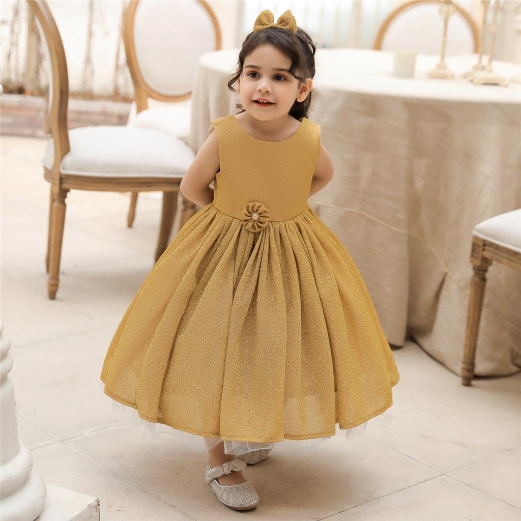 Dressy Daisy Baby Toddler Girls' Special Occasion Dresses Wedding Flower Girl Christmas Party Fancy Ball Gown with Headband