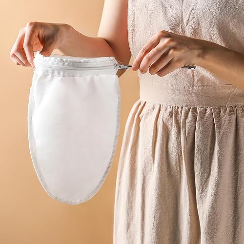 Miniatura 5 de 3 bolsas de colador de malla ultrafina, colador de malla fina con asa, colador de estopilla reutilizable para café, leche de nueces, mantequilla,