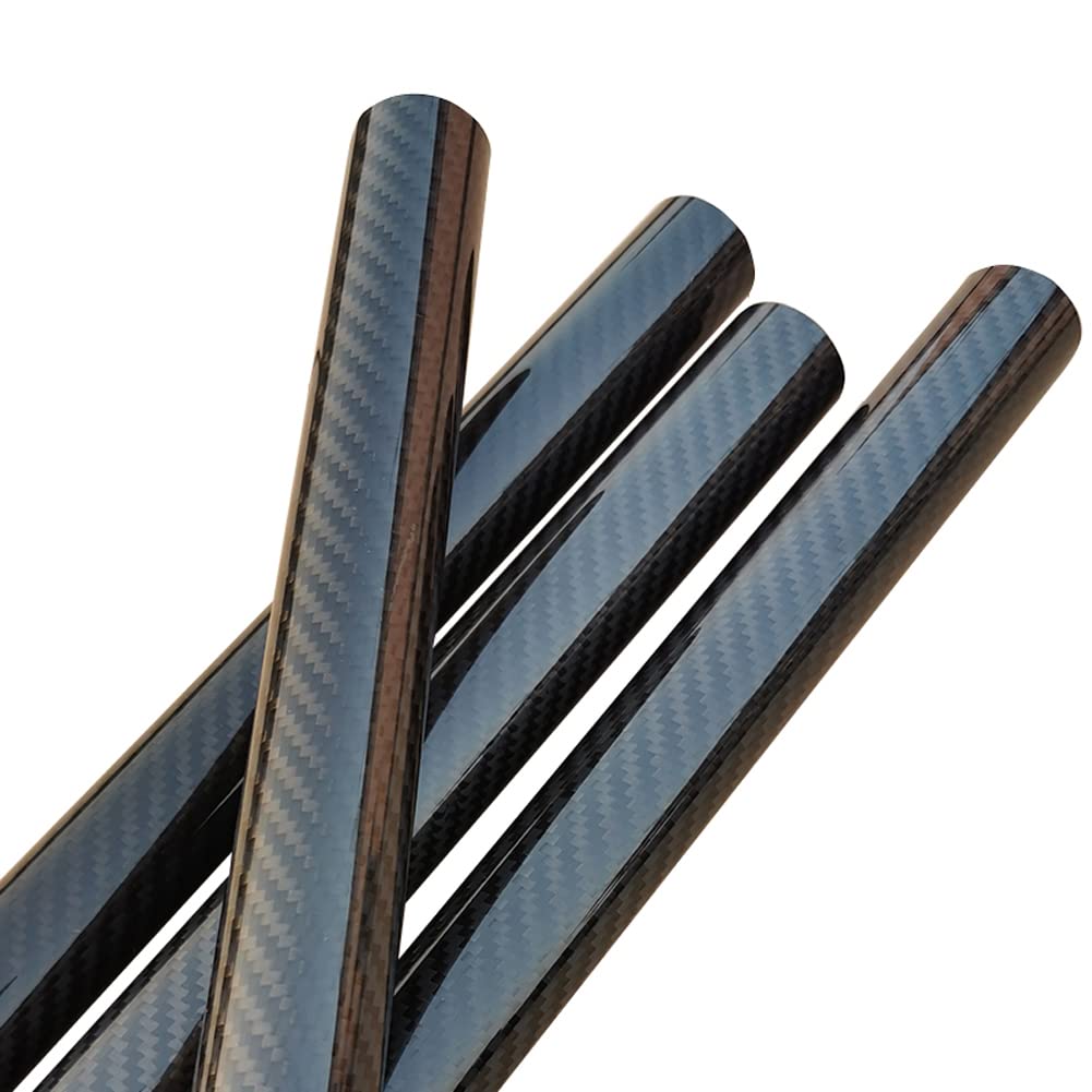 Lot de 2 tubes en fibre de carbone 3K, longueur 500 mm, diamètre extérieur 28 mm, diamètre intérieur 26 mm, sergé brillant, pour cadre de drone