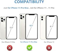 Vista 2 de OT ONETOP - Funda tipo cartera para iPhone 11 Pro Max con tarjetero, piel sintética con ranuras para tarjetas, doble cierre magnético y funda